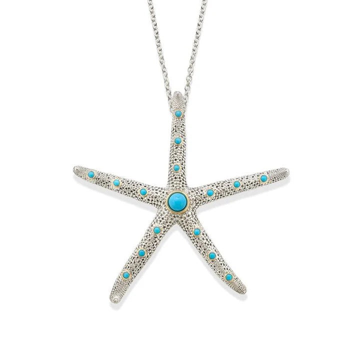 Starfish Plus Grande Necklace with Gold Turquoise