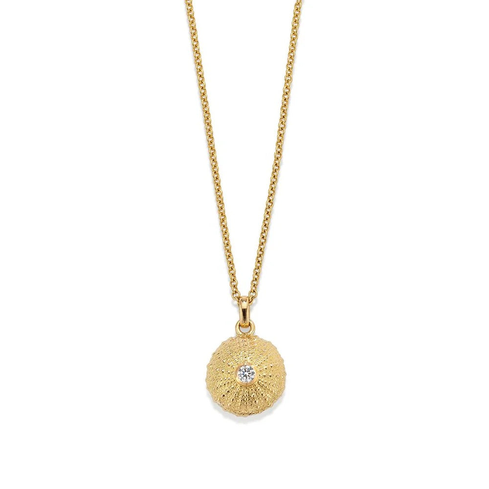 Sea Urchin Pendant in Gold Diamond