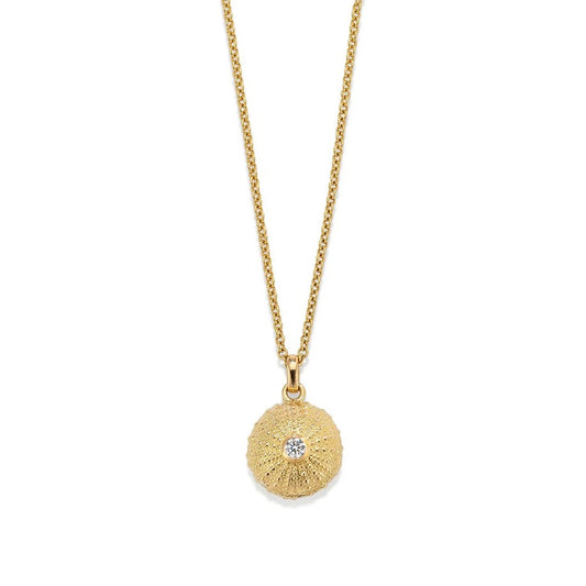 Sea Urchin Pendant in Gold Diamond
